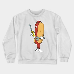 Hotdog as Mechanic with Tool Crewneck Sweatshirt